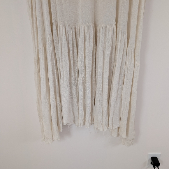 Free People Dress Womens XS White Natural Just Add Sun Midi Beach Slouchy Boho - Picture 3 of 8